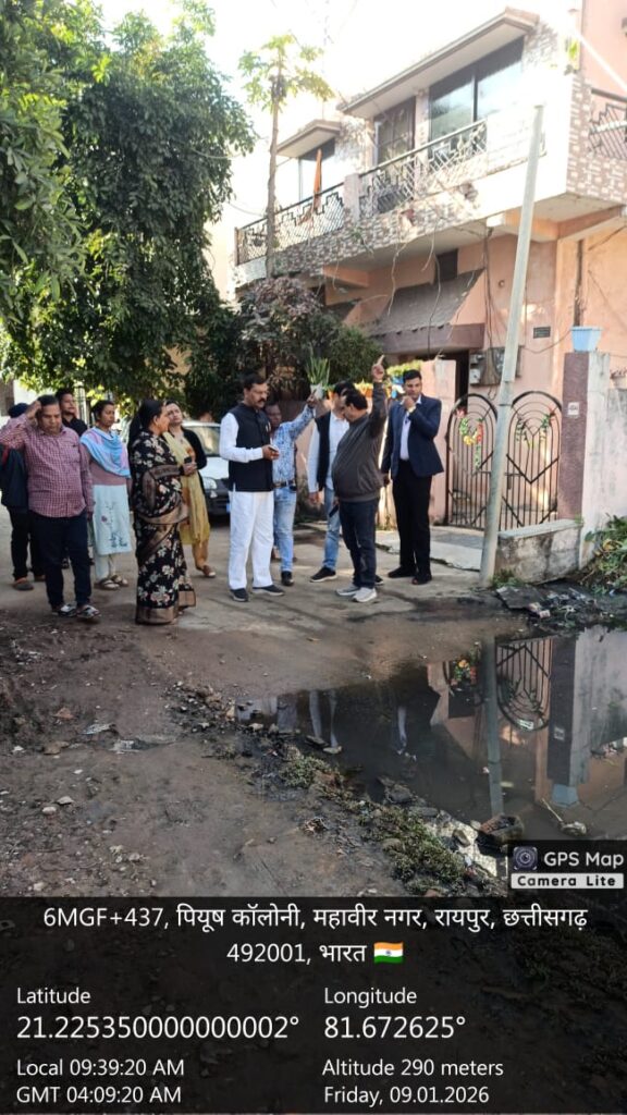 विधायक मोतीलाल साहू का दिव्या नगर निरीक्षण: पुरानी नाली तोड़कर नई बनवाने के निर्देश
