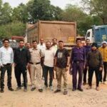 मांड व मैनी नदी क्षेत्र में अवैध उत्खनन पर बड़ी कार्रवाई, 22 वाहन जब्त