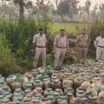 रेलवे ट्रैक के करीब शराब की भट्ठी‌‌‌! नाले में मिला 6 टन, 300 डिब्बों में भरा महुआ लहान का जखीरा