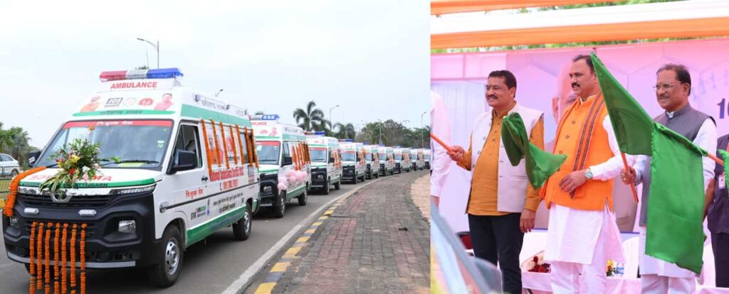 राज्य की लाइफलाइन हुई सशक्त: मुख्यमंत्री ने 370 नई एम्बुलेंस को दिखाई झंडी