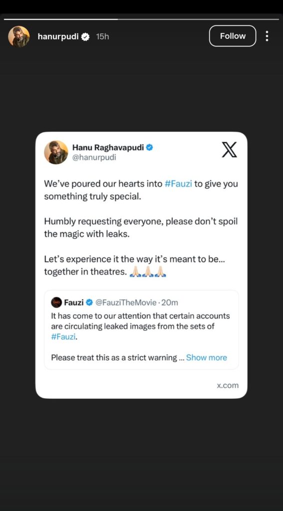 लीक्स से खराब न करें फिल्म का जादू: हनु राघवपुडी