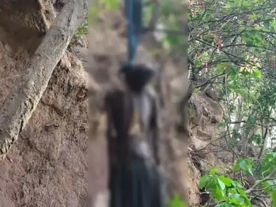 जंगल में पेड़ से लटका मिला नर कंकाल
