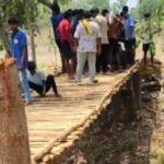 श्रमदान से ग्रामीणों ने बनाया अस्थायी पुल, पूर्व मंत्री ने बारिश के बाद पुल बनाने किया आश्वस्त