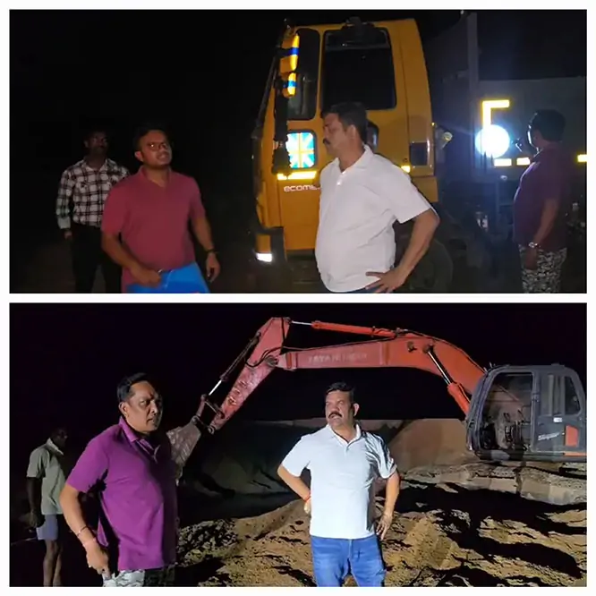 प्रतिबंध के बीच मिनगाछल नदी से अवैध रेत उत्खनन कर रहे 6 वाहनों जब्त