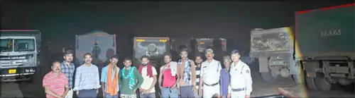 अवैध खनन मामले में 5 हाईवा और जेसीबी जब्त