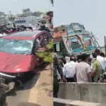 भांठागांव फ्लाईओवर पर ट्रक और कार में जोरदार टक्कर, कोई हताहत नहीं