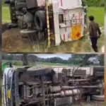 कोंडागांव में डीजल टैंकर पलटा, चालक-परिचालक सुरक्षित