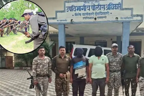 नक्सली बैनर लगाकर दहशत फैलाने वाले भाजपा नेता सहित दो गिरफ्तार
