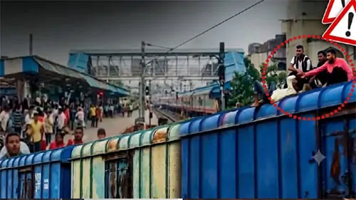 मालगाड़ी पर चढ़े युवक ने 25 हजार वोल्ट की लाइन पकडऩे की कोशिश, जीआरपी और आरपीएफ ने बचाई जान