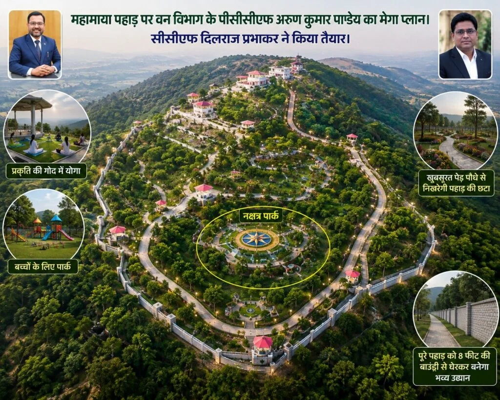 अंबिकापुर महामाया पहाड़ के लिए PCCF का मेगा प्लान CCF ने किया तैयार।भारतीय संस्कृति की झलक वाला नक्षत्र पार्क समेत योग पार्क,बच्चों का पार्क समेत बहुत कुछ होंगे आकर्षण का केंद्र।