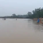 कोटरी नदी के बेचाघाट में रेत के टीले से टकराकर नाव पलटी