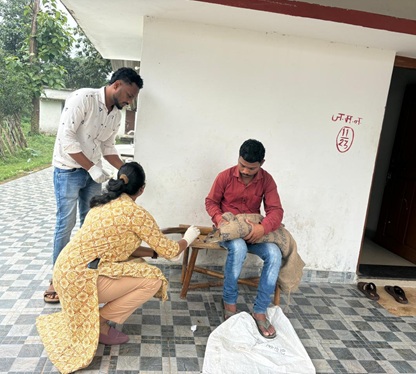 वन विभाग की तत्परता से माउस डियर की उपचार के बाद प्राकृतिक आवास में सुरक्षित वापसी